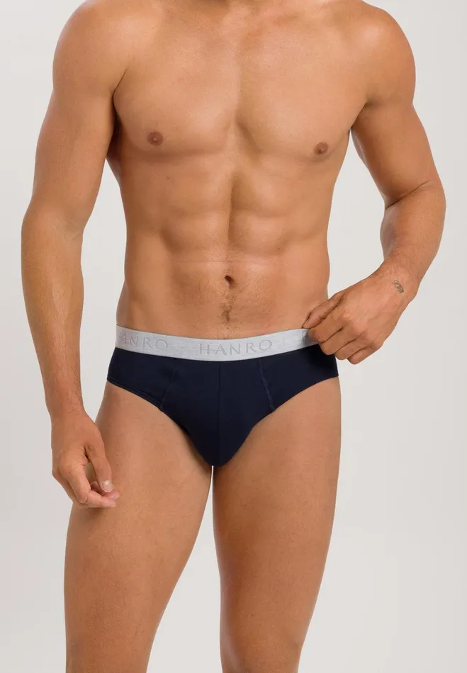 2Pack Cotton Briefs Deep Navy Bright Red Men HANRO Multipacks