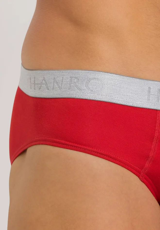 2Pack Cotton Briefs Deep Navy Bright Red Men HANRO Multipacks