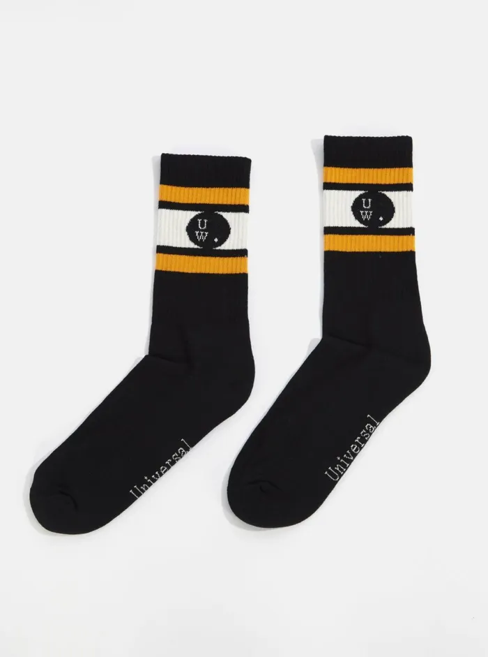 3 Pack Sport Sock In EcruBlack Cotton Men Universal Works Socks