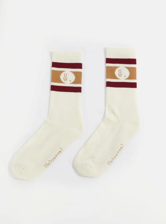 3 Pack Sport Sock In EcruBlack Cotton Men Universal Works Socks