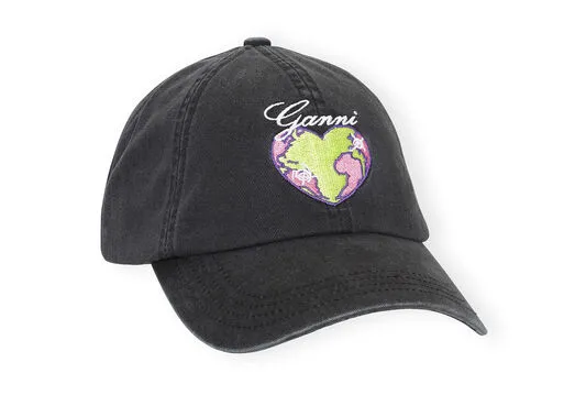 Accessories GANNI Hats Black Graphic Cap Phantom