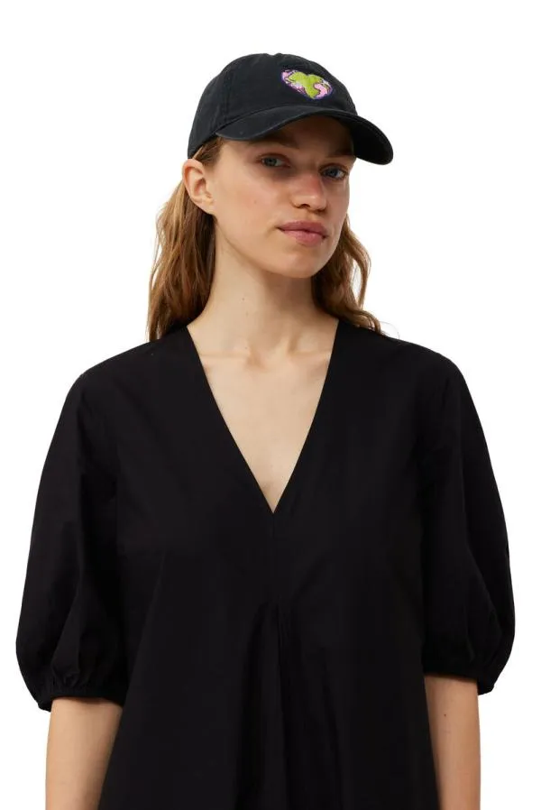 Accessories GANNI Hats Black Graphic Cap Phantom Accessories GANNI Hats Black Graphic Cap Phantom