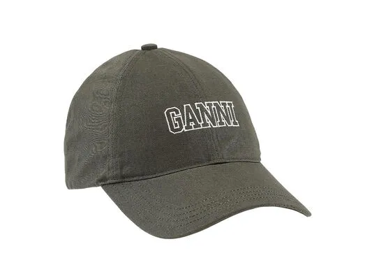 Accessories GANNI Hats Green Embroidered Logo Cap Kalamata