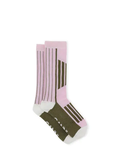 Accessories GANNI Socks Sporty Socks Light Lilac