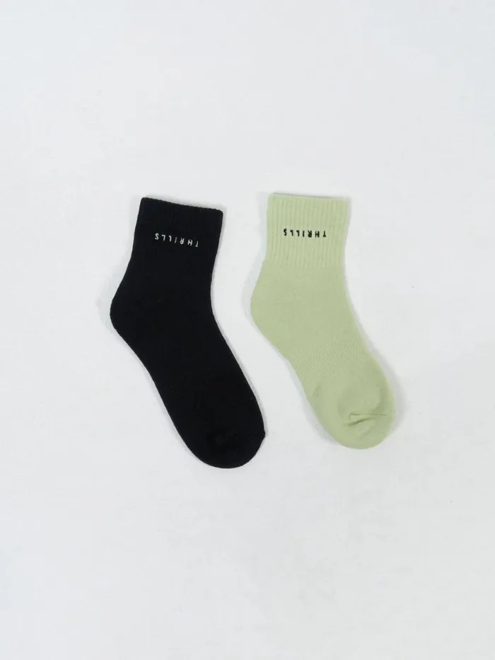 Accessories Minimal 2 Pack Socks Pistachiomerch Black Thrills Socks