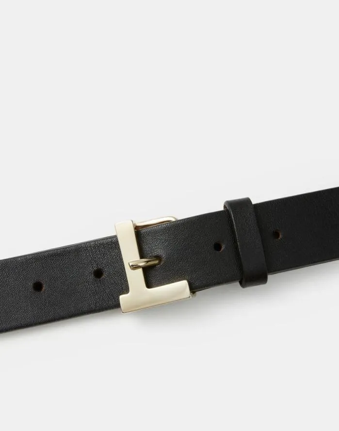 Accessories Nappa Leather L Beam Belt Black Lafayette 148 New York Belts