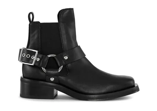 AccessoriesShoes GANNI Boots Black Low Cut Biker Chelsea Boots Black