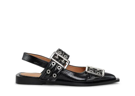 AccessoriesShoes GANNI Buckle Shoes Black Feminine Buckle Ballerinas Black