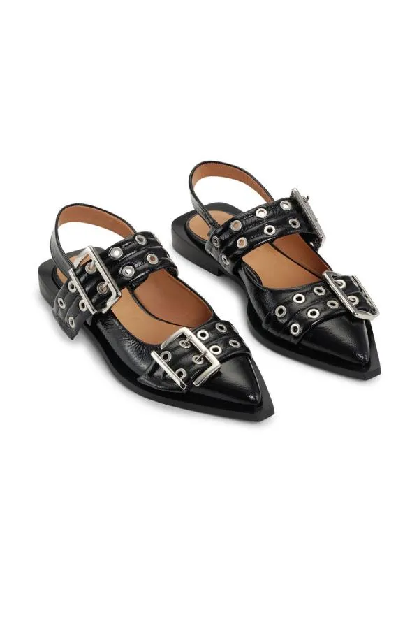 AccessoriesShoes GANNI Buckle Shoes Black Feminine Buckle Ballerinas Black AccessoriesShoes GANNI Buckle Shoes Black Feminine Buckle Ballerinas Black