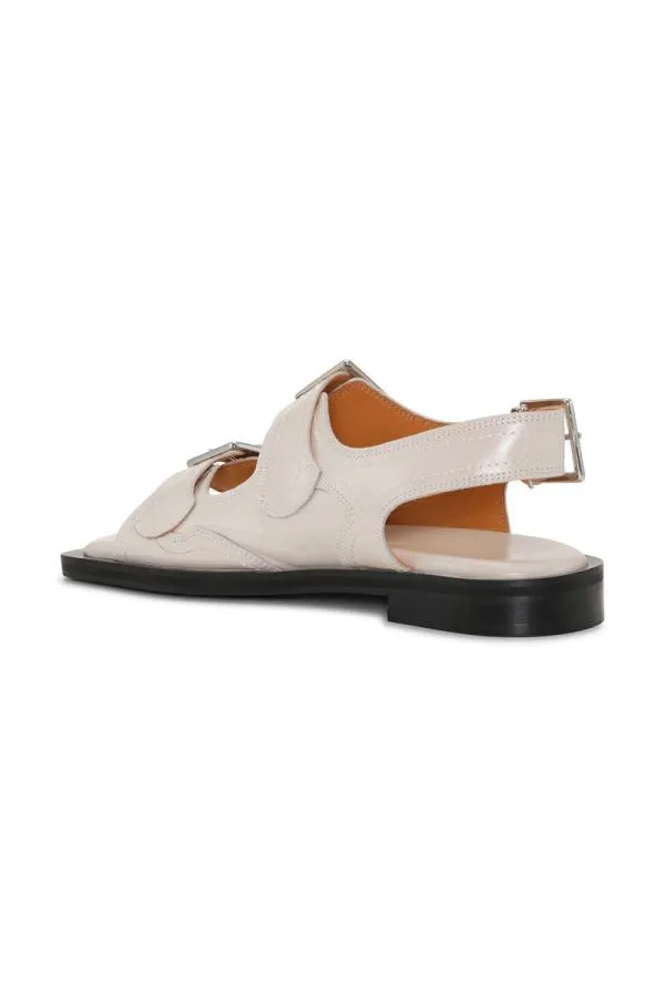 AccessoriesShoes GANNI Sandals White Embroidered Western Sandals Egret AccessoriesShoes GANNI Sandals White Embroidered Western Sandals Egret