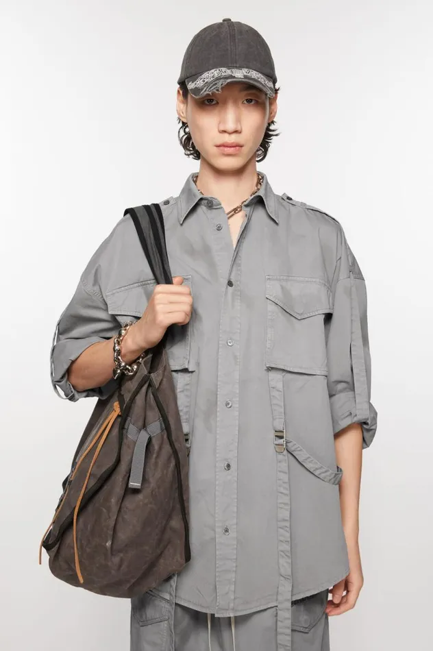 Acne Studios Buttonup Shirt Mid Grey Men Shirts