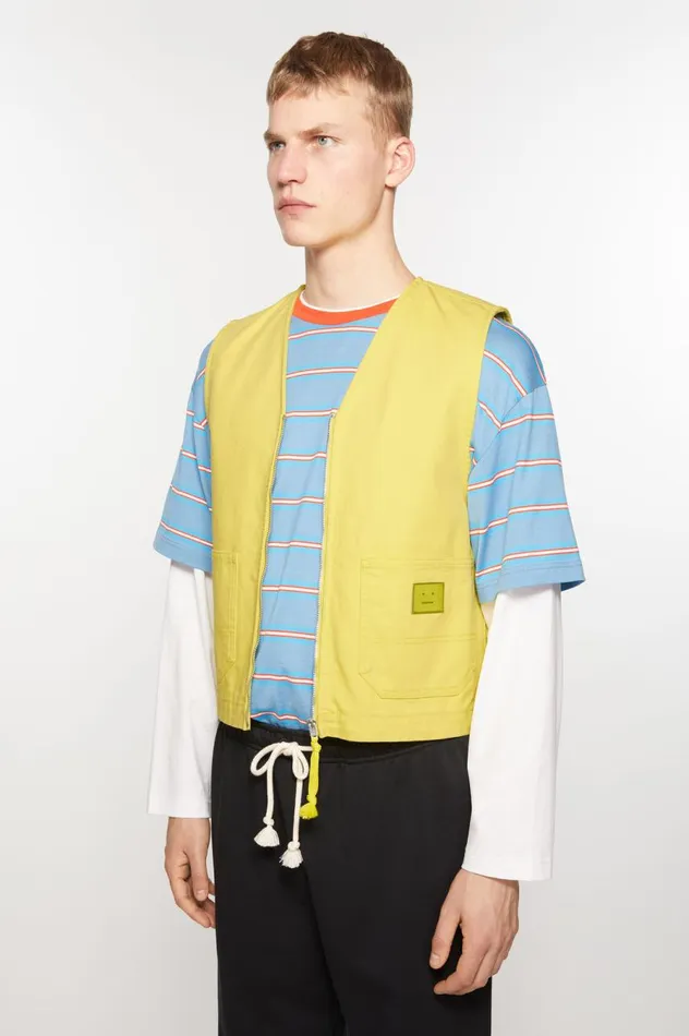 Acne Studios Canvas Vest Jacket Dusty Yellow Men Outerwear