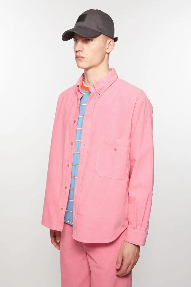 Acne Studios Corduroy Overshirt Tango Pink Women Outerwear