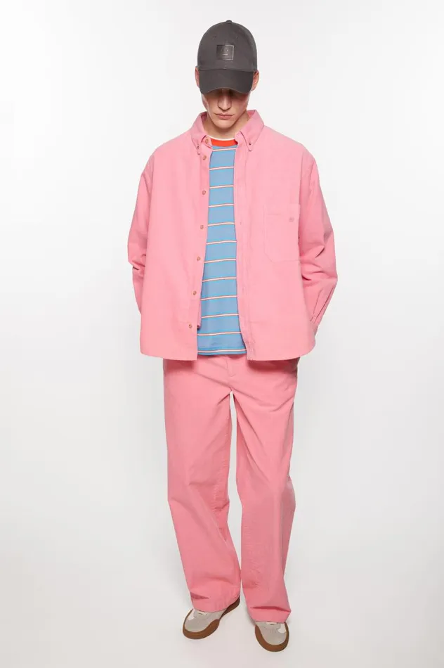 Acne Studios Corduroy Overshirt Tango Pink Women Outerwear