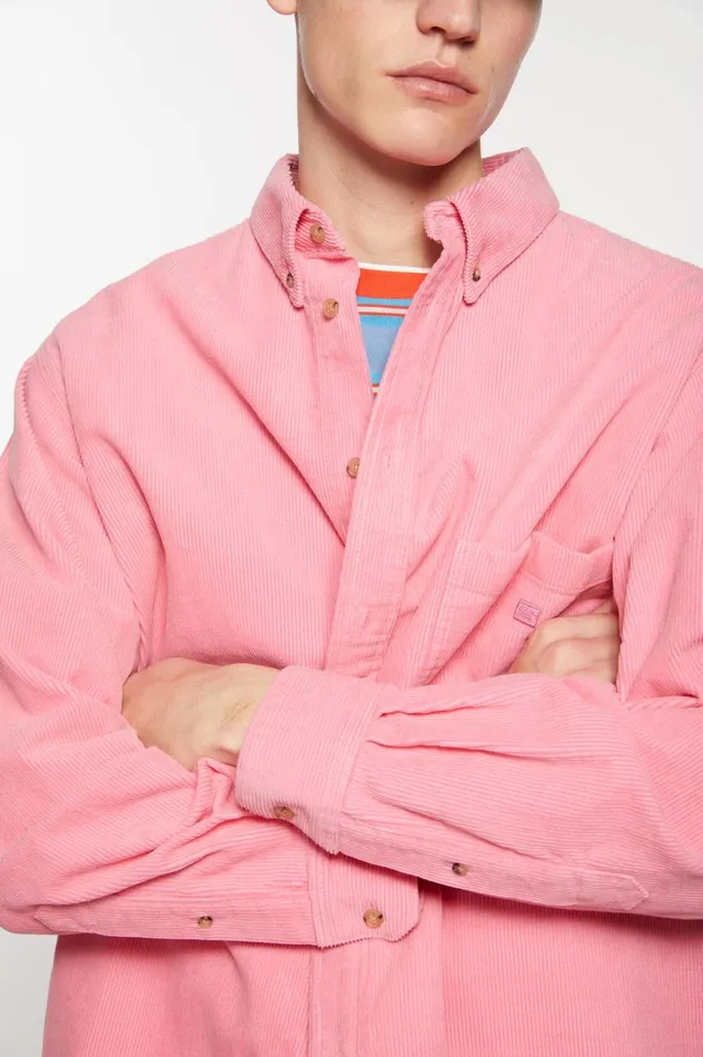 Acne Studios Corduroy Overshirt Tango Pink Women Outerwear