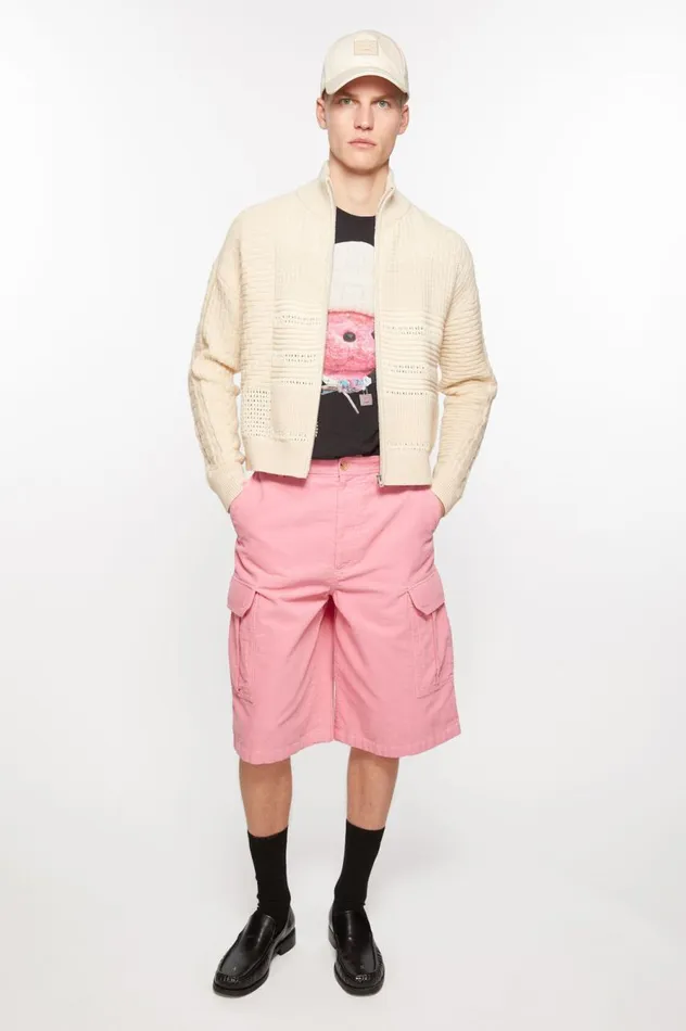 Acne Studios Corduroy Shorts Tango Pink Women Shorts