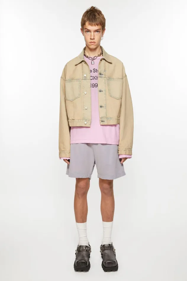 Acne Studios Cotton Shorts Dusty Purple Women Shorts