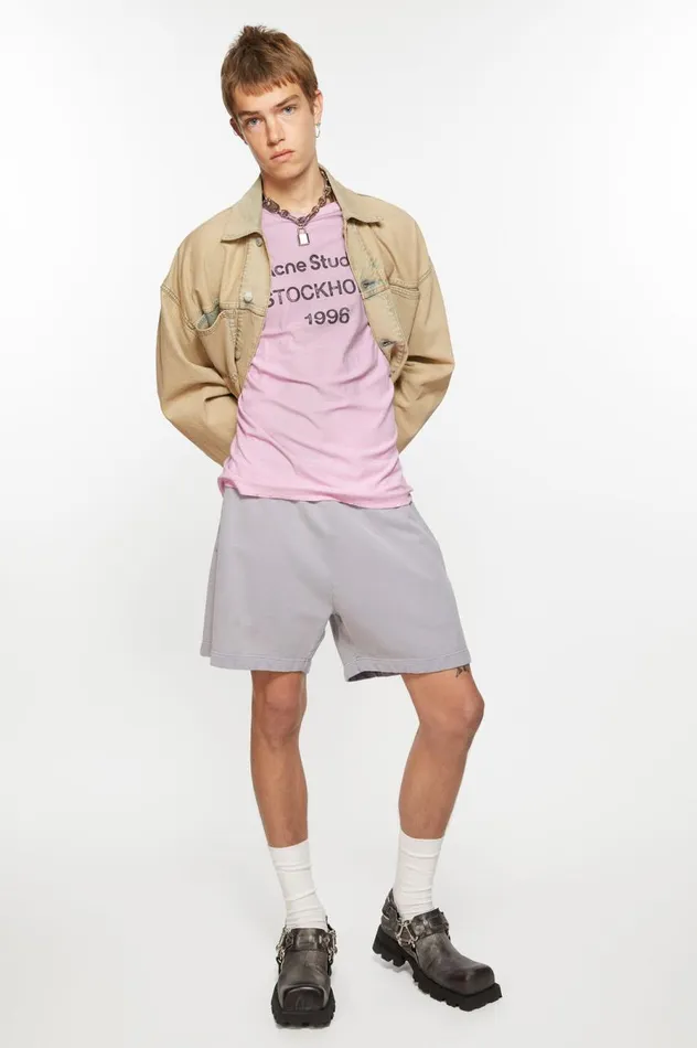 Acne Studios Cotton Shorts Dusty Purple Women Shorts