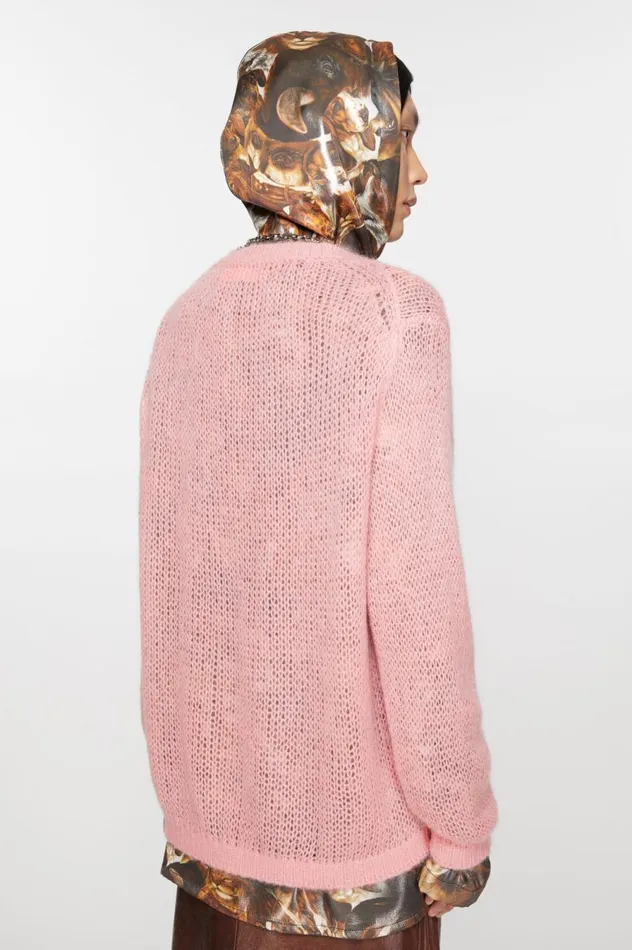 Acne Studios Crew Neck Sweater Blush Pink Men Knitwear