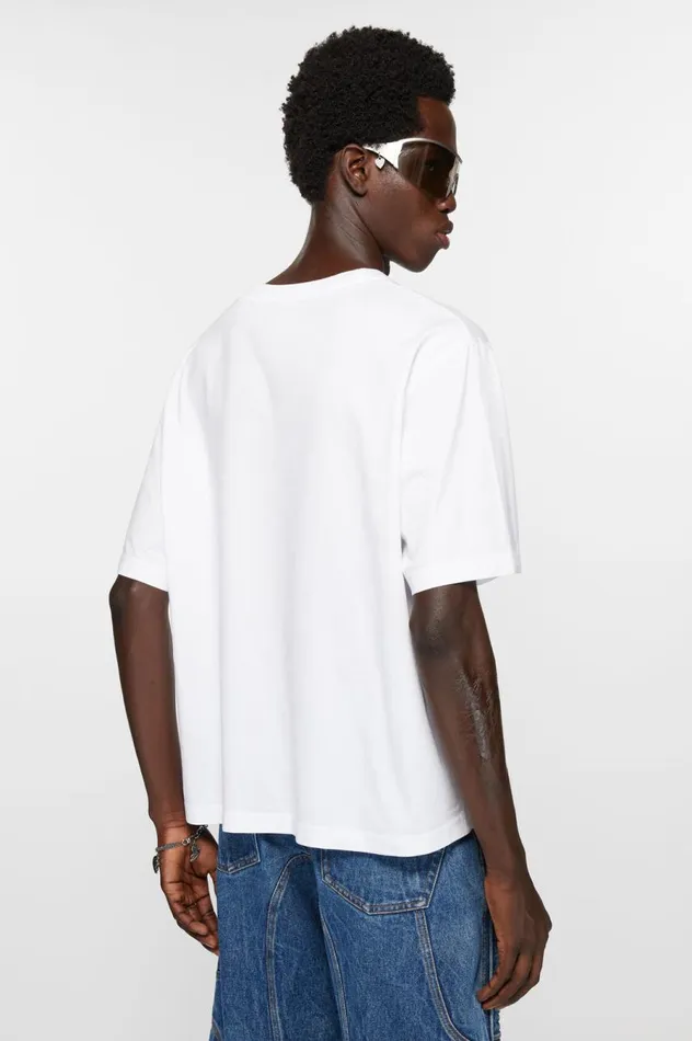 Acne Studios Crew Neck Tshirt 8211 Relaxed Fit Optic White Women Tshirts
