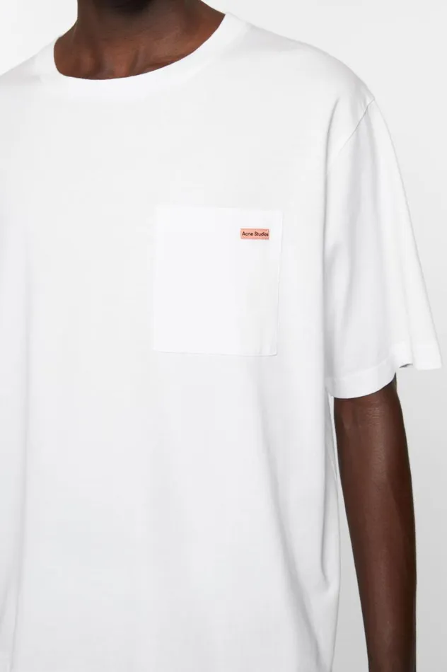 Acne Studios Crew Neck Tshirt 8211 Relaxed Fit Optic White Women Tshirts