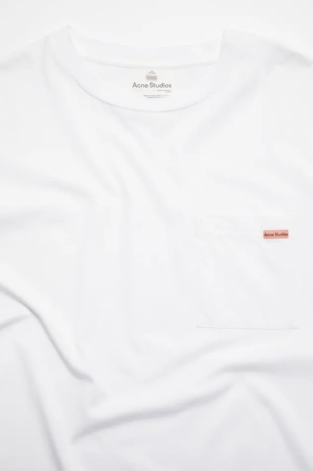 Acne Studios Crew Neck Tshirt 8211 Relaxed Fit Optic White Women Tshirts