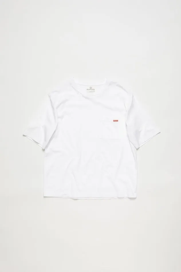 Acne Studios Crew Neck Tshirt 8211 Relaxed Fit Optic White Women Tshirts