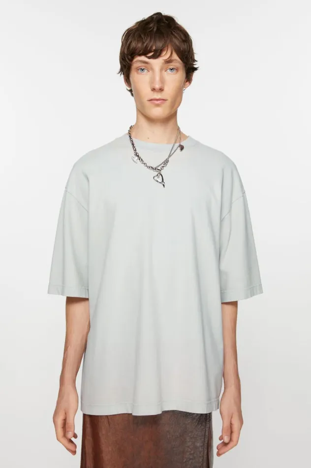 Acne Studios Crew Neck Tshirt 8211 Relaxed Fit Soft Blue Men Tshirts