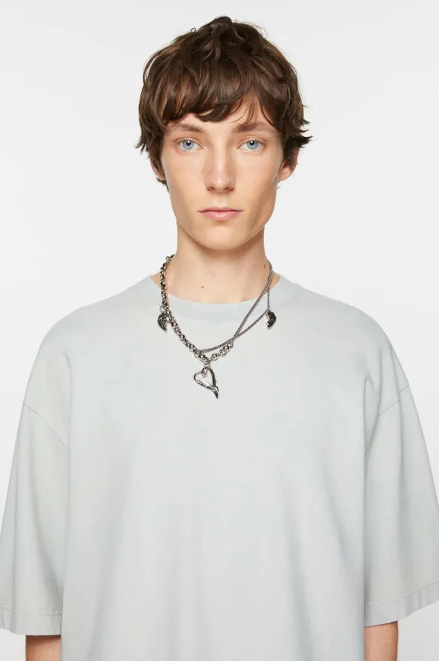 Acne Studios Crew Neck Tshirt 8211 Relaxed Fit Soft Blue Men Tshirts
