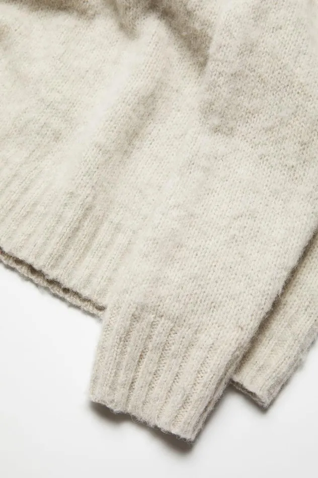 Acne Studios Crew Neck Wool Jumper Light Grey Melange Men Knitwear