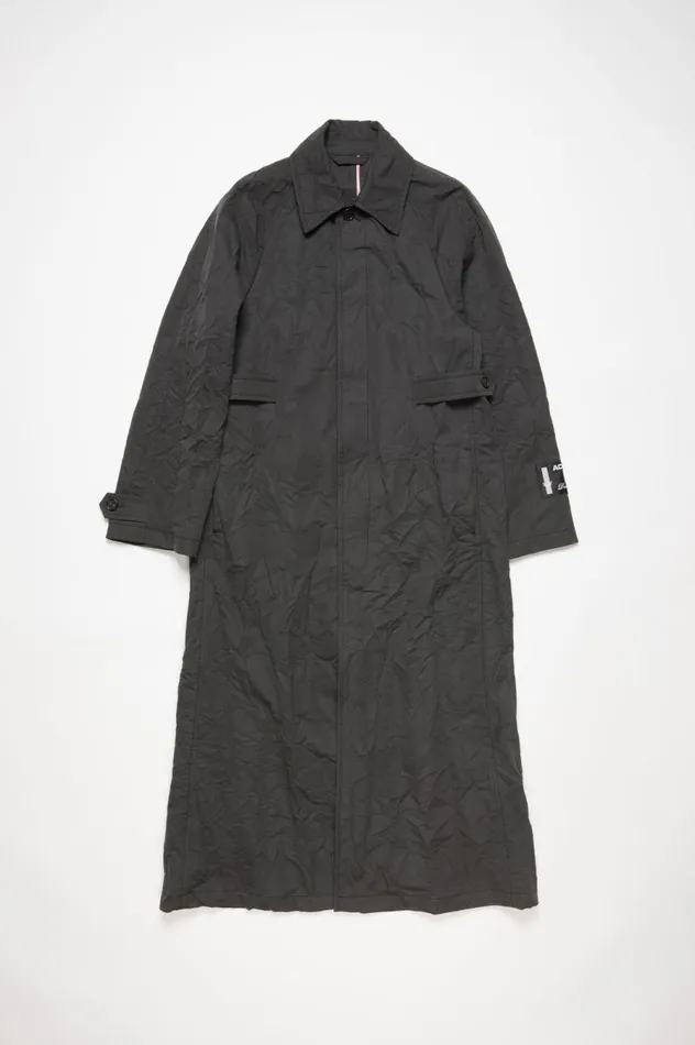 Acne Studios Crinkled Trench Coat Dark Grey Men Outerwear