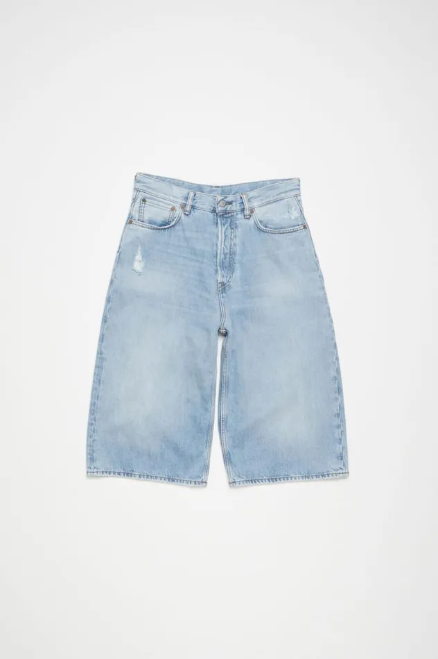 Acne Studios Denim Shorts 8211 Loose Fit Light Blue Men Shorts