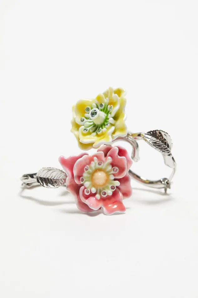 Acne Studios Flower Earrings Silverredyellow Women Jewellery