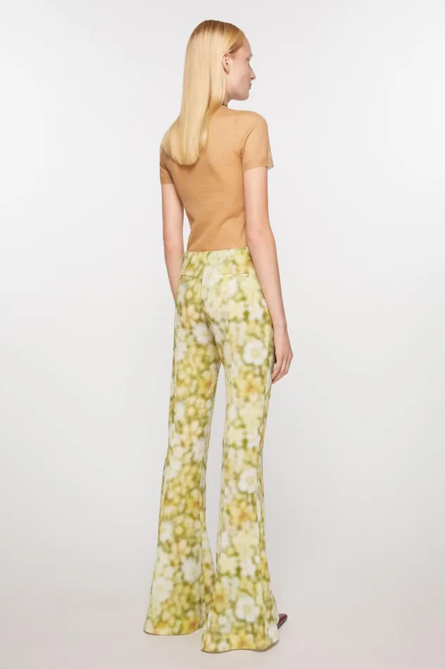 Acne Studios Fluid Print Trousers Green Multi Women Trousers