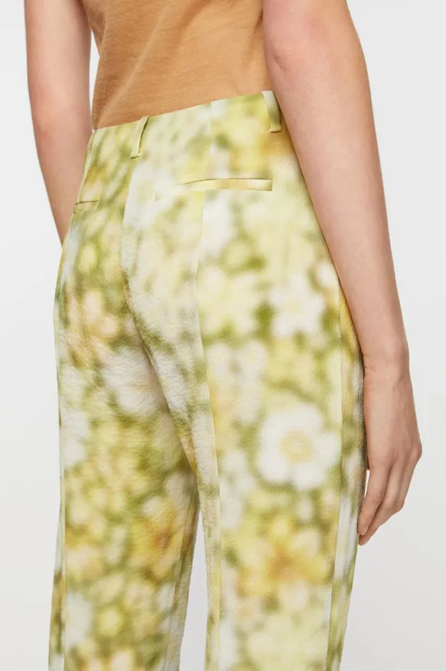 Acne Studios Fluid Print Trousers Green Multi Women Trousers