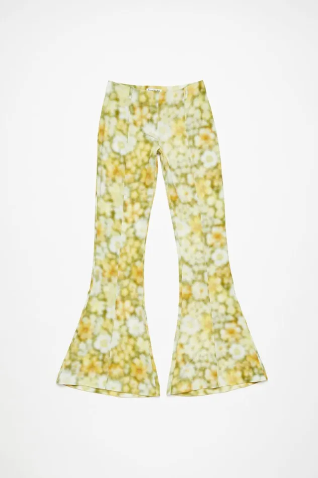 Acne Studios Fluid Print Trousers Green Multi Women Trousers