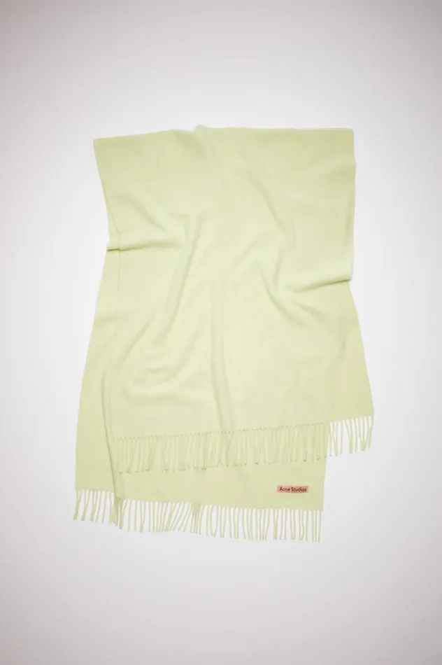 Acne Studios Fringe Wool Scarf 8211 Oversized Pale Green Women Scarves