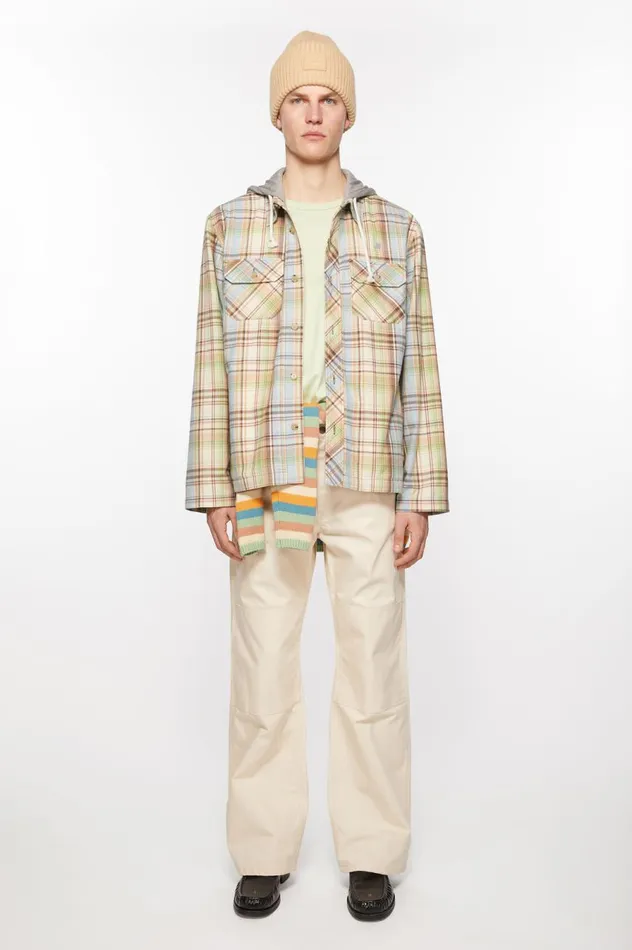 Acne Studios Hooded Overshirt Jacket Browngreen Women Outerwear