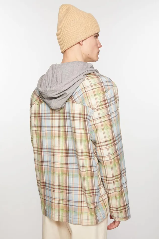 Acne Studios Hooded Overshirt Jacket Browngreen Women Outerwear