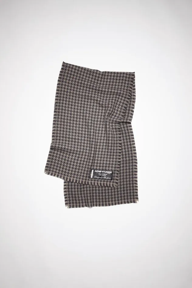Acne Studios Houndstooth Wool Scarf Greylight Grey Men Scarves