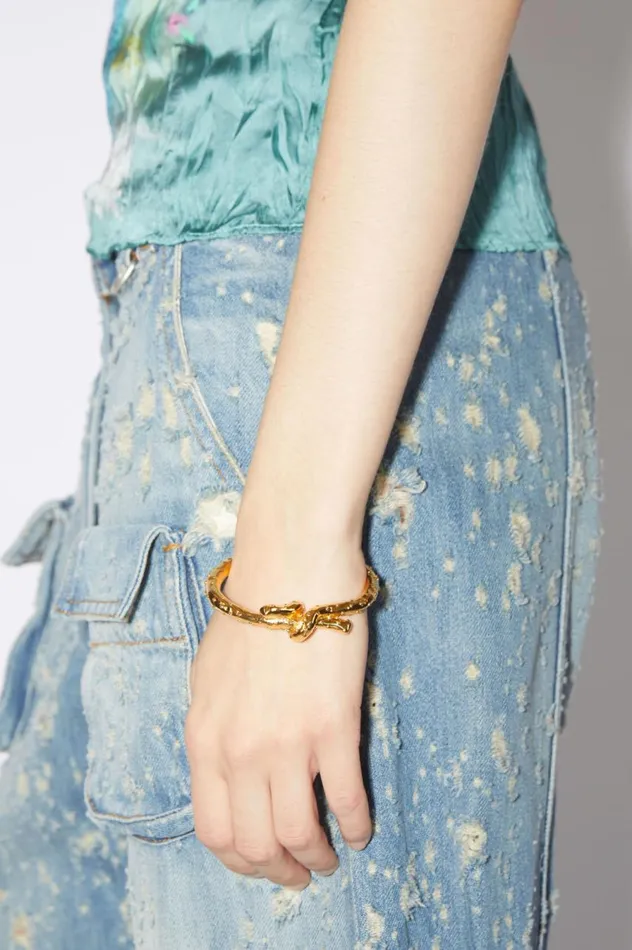 Acne Studios Knot Cuff Bracelet Gold Men Jewellery