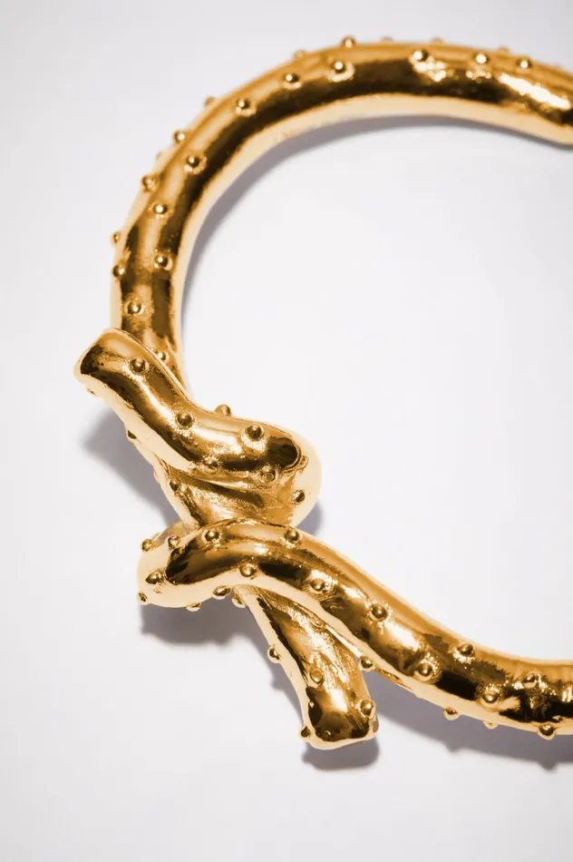 Acne Studios Knot Cuff Bracelet Gold Men Jewellery