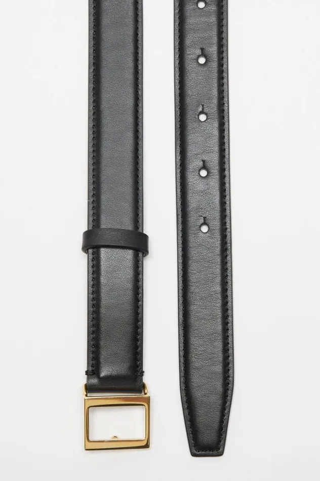 Acne Studios Leather Buckle Belt Blackgold Men Belts