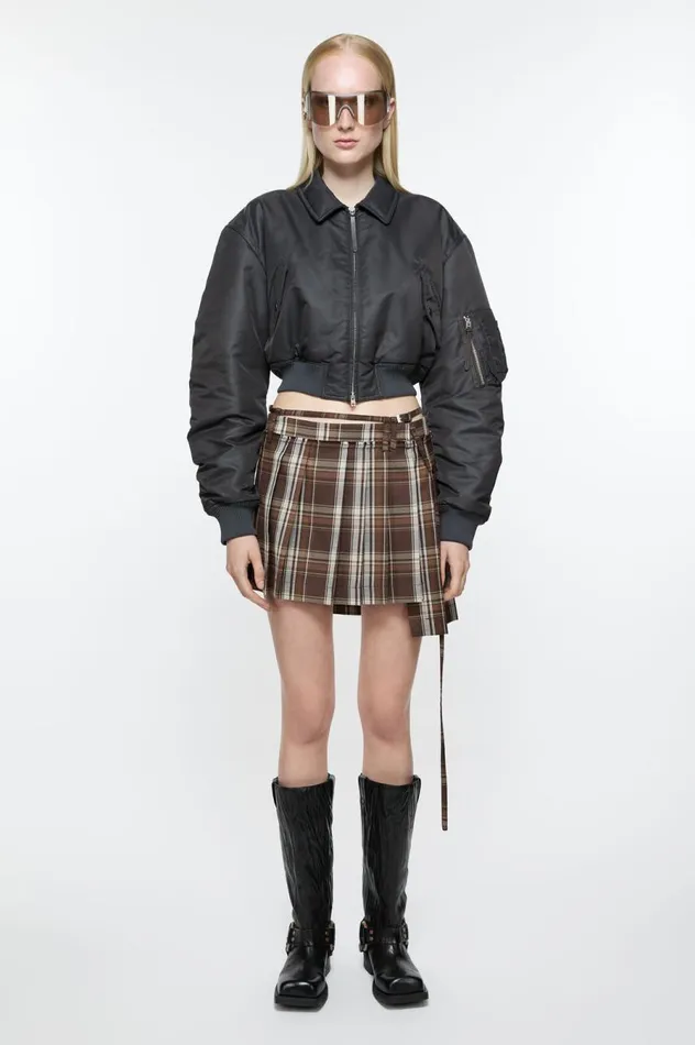 Acne Studios Leather Buckle Boots Anthracite Grey Women Shoes