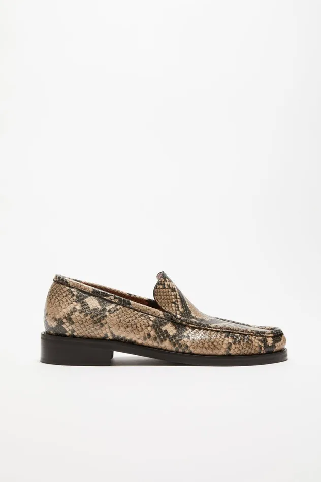 Acne Studios Leather Loafers Beige Men Shoes