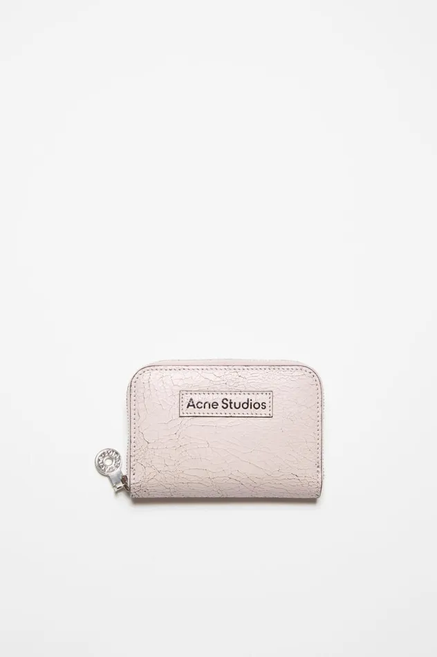 Acne Studios Leather Zip Wallet Pastel Pink Women Small Leather Goods