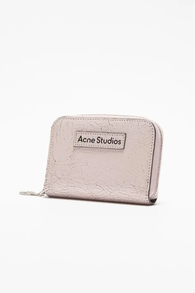 Acne Studios Leather Zip Wallet Pastel Pink Women Small Leather Goods