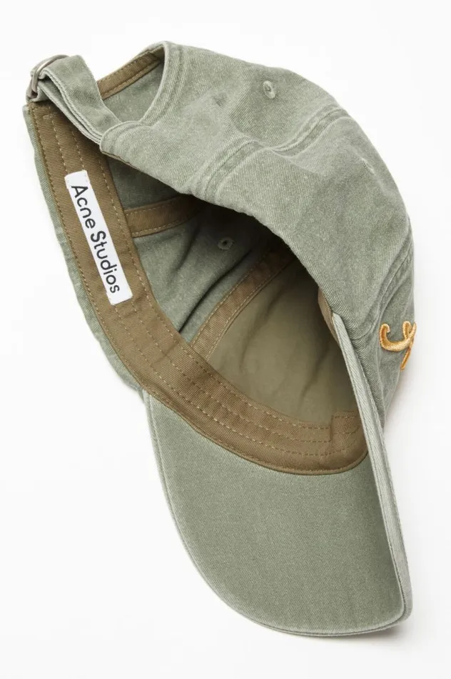 Acne Studios Logo Cap Sage Green Men Hats