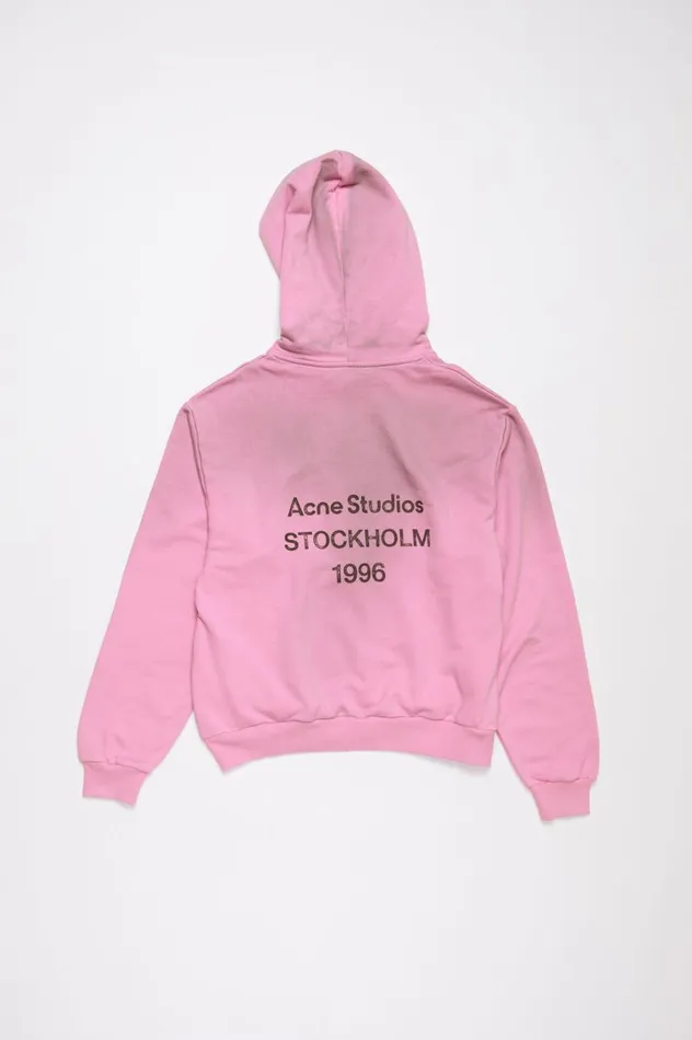 Acne Studios Logo Hooded Sweater Cotton Candy Pink Men Sweatshirts