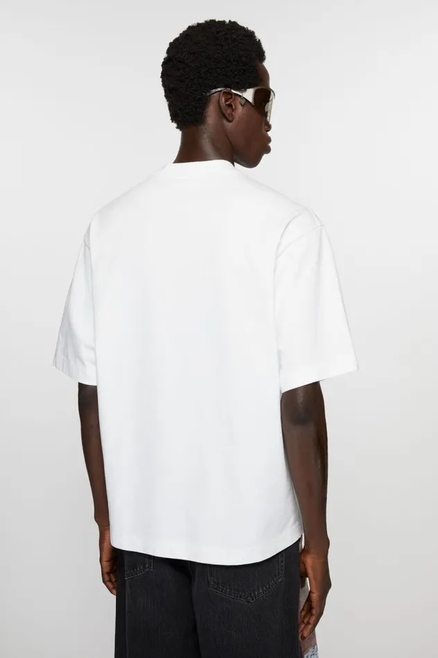 Acne Studios Logo Tshirt Optic White Men Tshirts